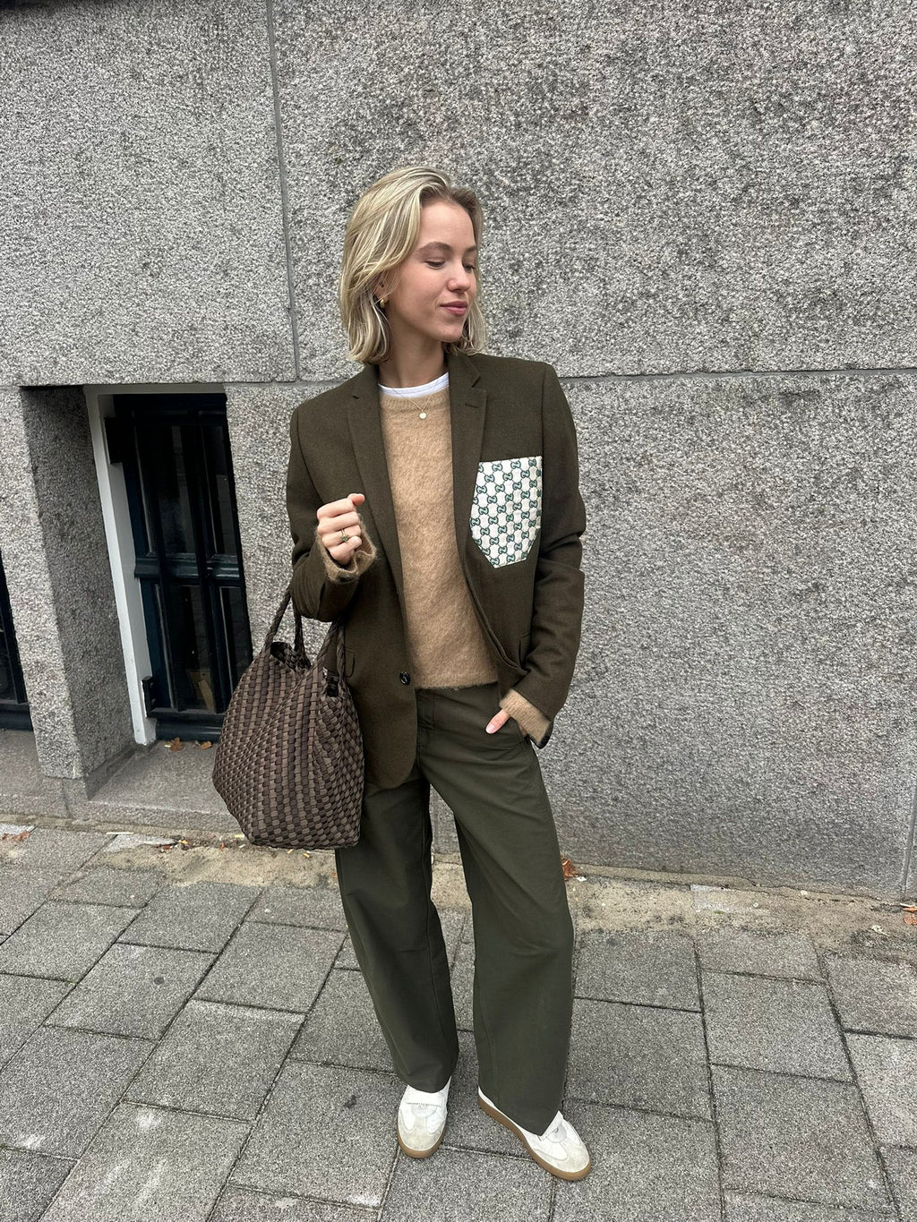 Green pocket blazer