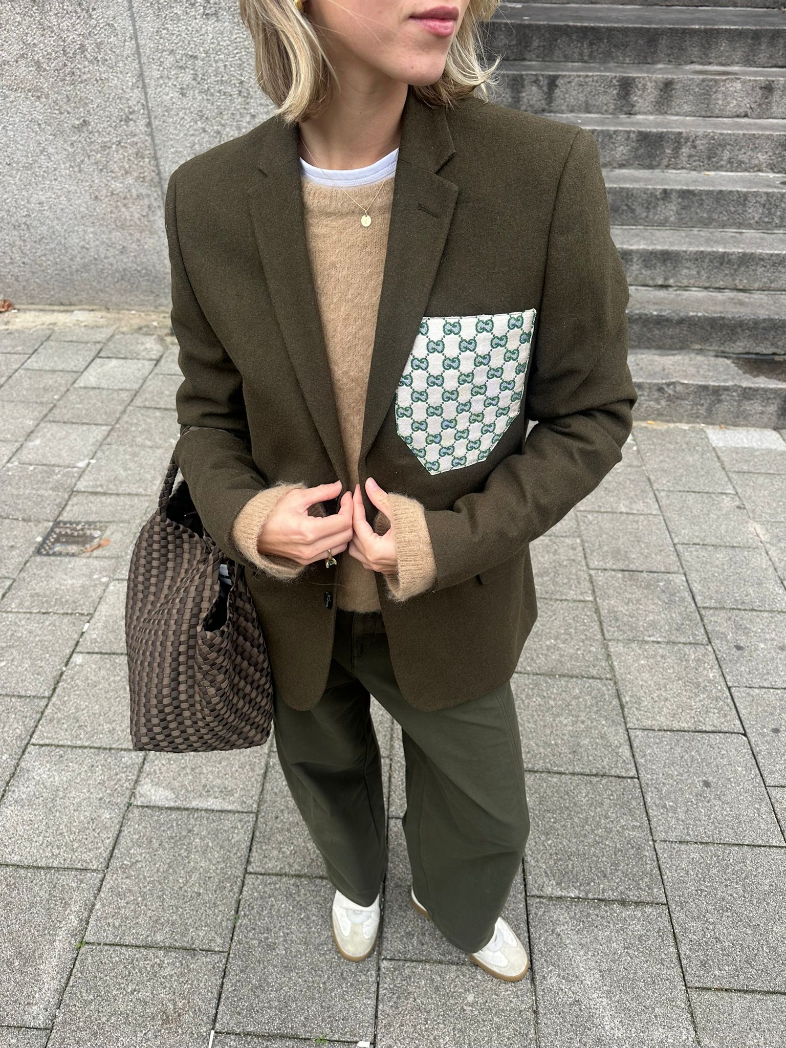 Green pocket blazer
